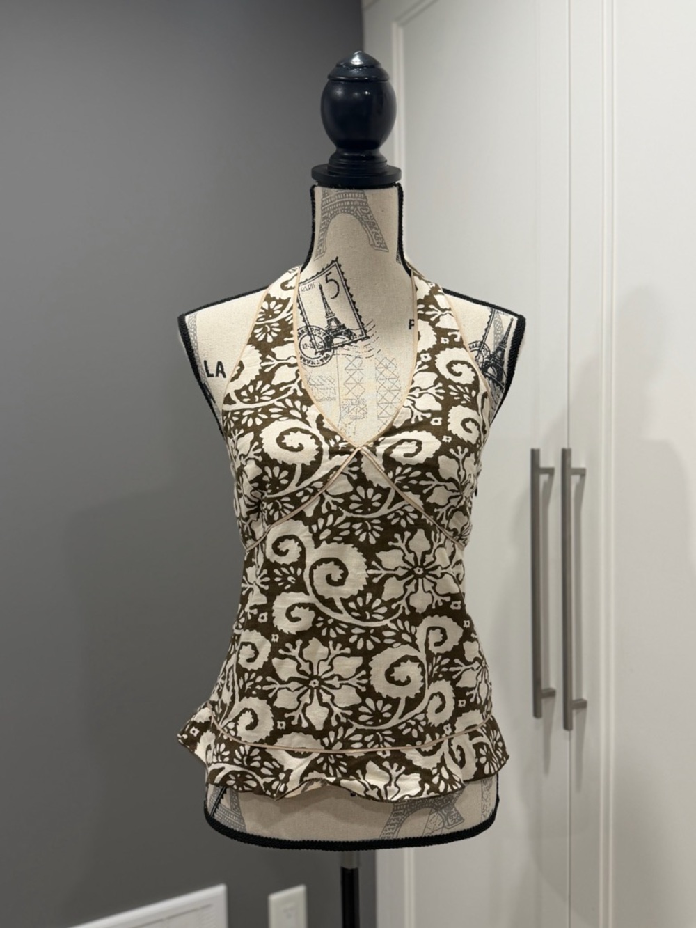 Y2K, Old Navy Linen Blend, Floral, Halter Camisole.